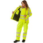 Supertouch Yellow Women's Padded Hi Vis Waterproof Jacket