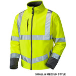Leo Workwear Buckland Yellow EcoViz Hi Vis Softshell Jacket (3L)