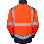 Leo Workwear Bowden Orange/Navy EcoViz Hi Vis Softshell Jacket (3L)