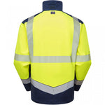 Leo Workwear Bowden Yellow/Navy EcoViz Hi Vis Softshell Jacket (3L)