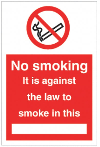 No Smoking against the law in this
