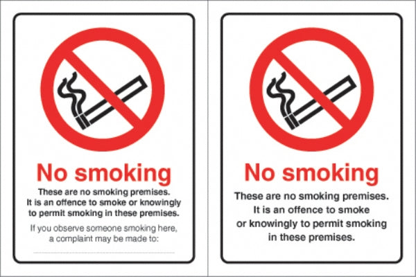 no smoking   doublesided