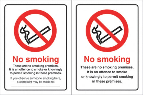 no smoking   doublesided