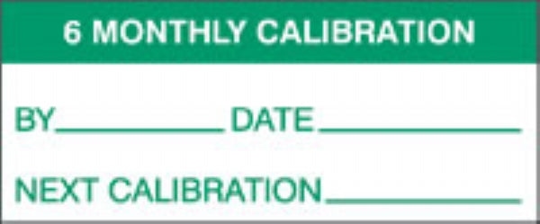6 monthly calibration (500/roll)