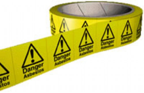 danger asbestos on a roll