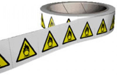 oxidising labels on a roll x 250