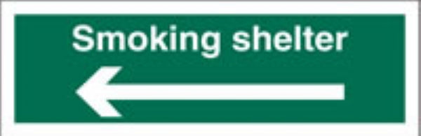 smoking shelter (arrow left)