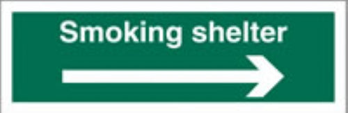 smoking shelter (arrow right)