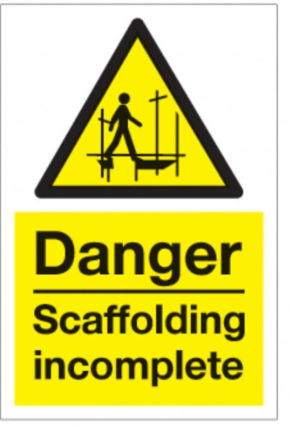 danger scaffolding incomplete