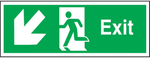 exit arrow diagonal down left
