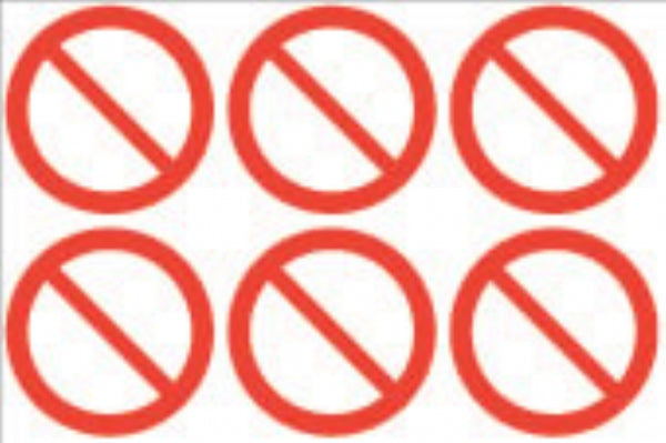 Prohibition symbol  (24 pack) 6 per sheet