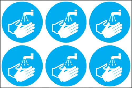 Wash hands symbol  (24 pack) 6 to sheet