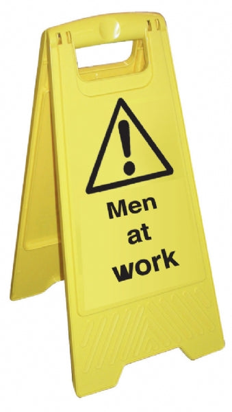 Men at Work cleaning stand