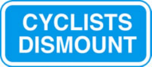 cyclists dismount no channel
