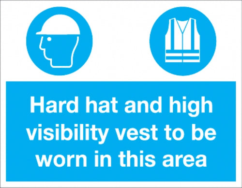 Hard hat & high visibility vest..