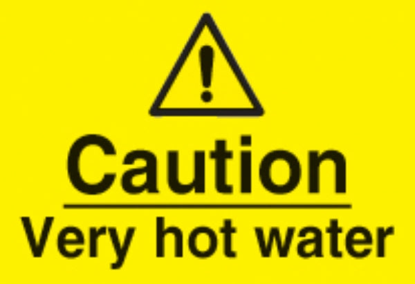caution very hot water