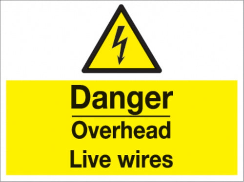 danger overhead live wires