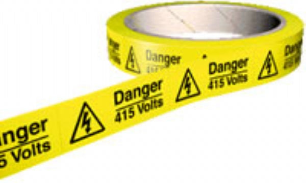 danger 415 volts on a roll