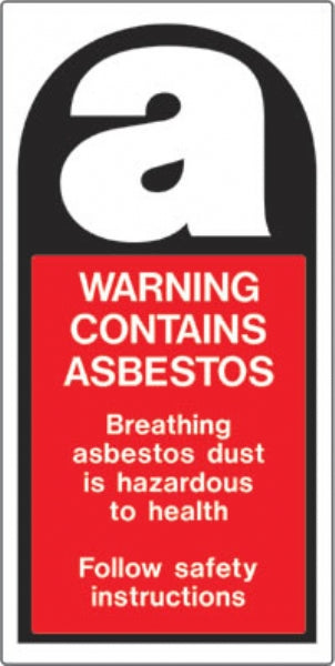 warning contains asbestos Label