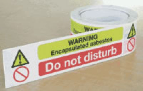 warning encapsulated asbestos - do not disturb