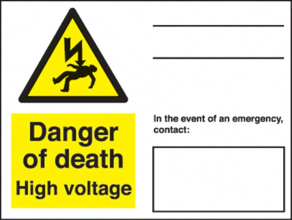 danger of death - in the event of an emerg contact..