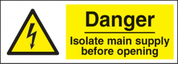 warning danger isolate main supply