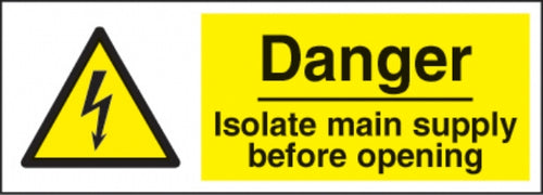 warning danger isolate main supply