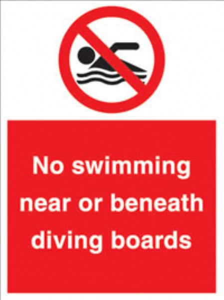 no swimming near or beneath diving boards