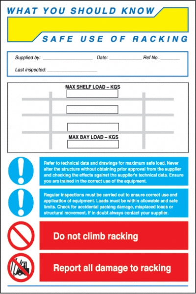 safe use of racking