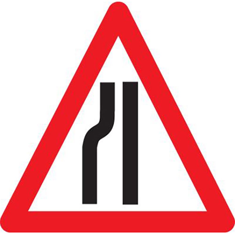 Road Narrows Sign