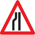 Road Narrows Sign