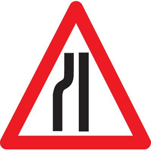 Road Narrows Sign