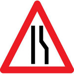 Road Narrows Sign