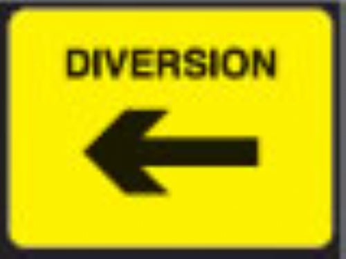 diverted traffic left