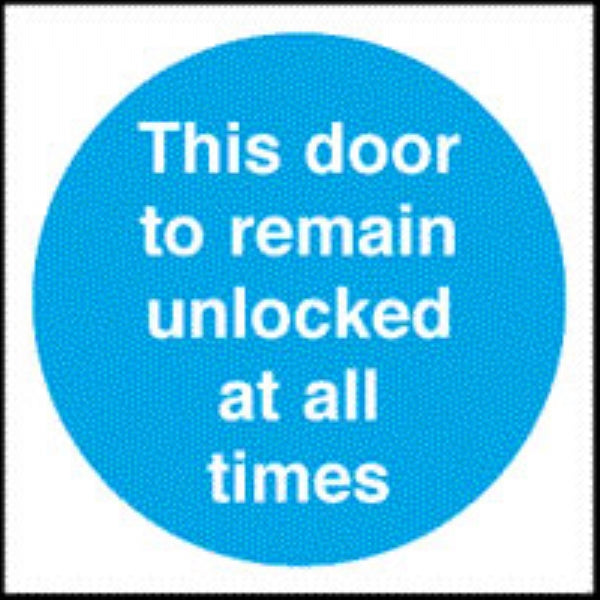 this door to remain unlocked at all times