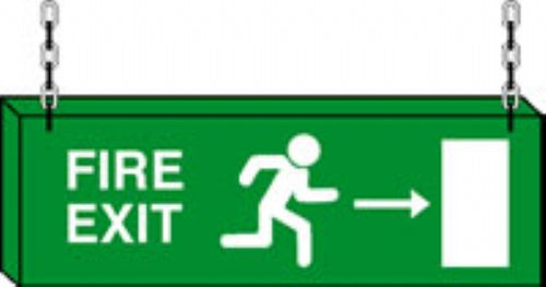 double sided fire exit right