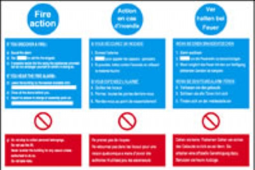 multi-lingual fire action notice