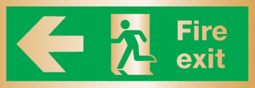 fire exit arrow left (Brushed Aluminium)