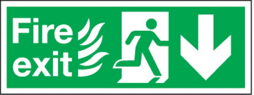 fire exit/running man arrow down