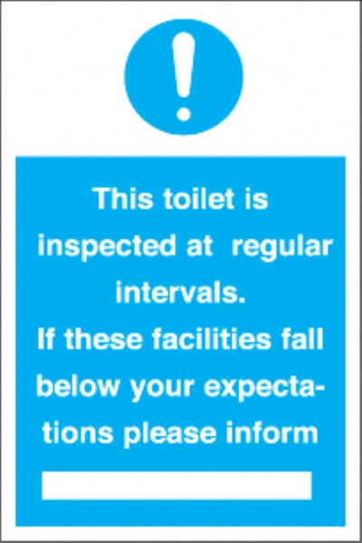 this toilet is inspected at regular intervals