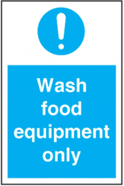 wash food equipment only