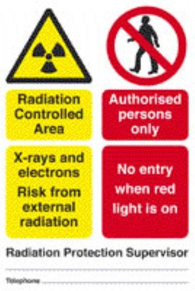 radiation controlled area - x-rays and electrons