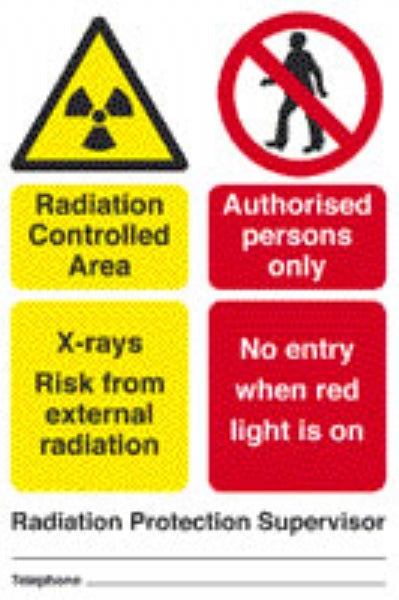 rad. control. area - x-rays fixed n/e red light