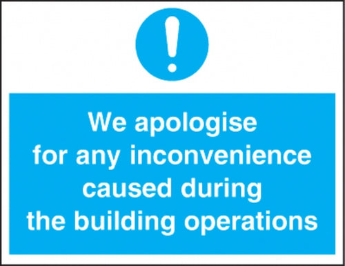 we apologise for any inconvenience