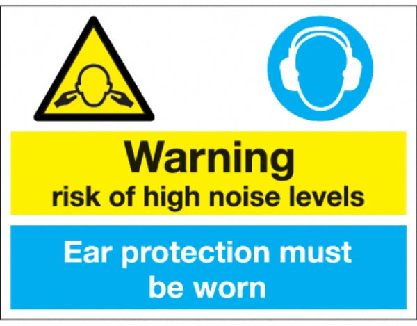 risk of high noise levels ear protection be worn