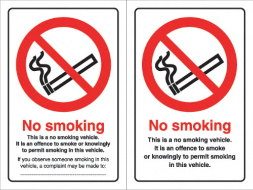 no smoking  doublesided  vehicle sticker