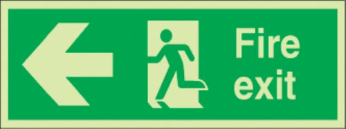 fire exit running man/arrow left