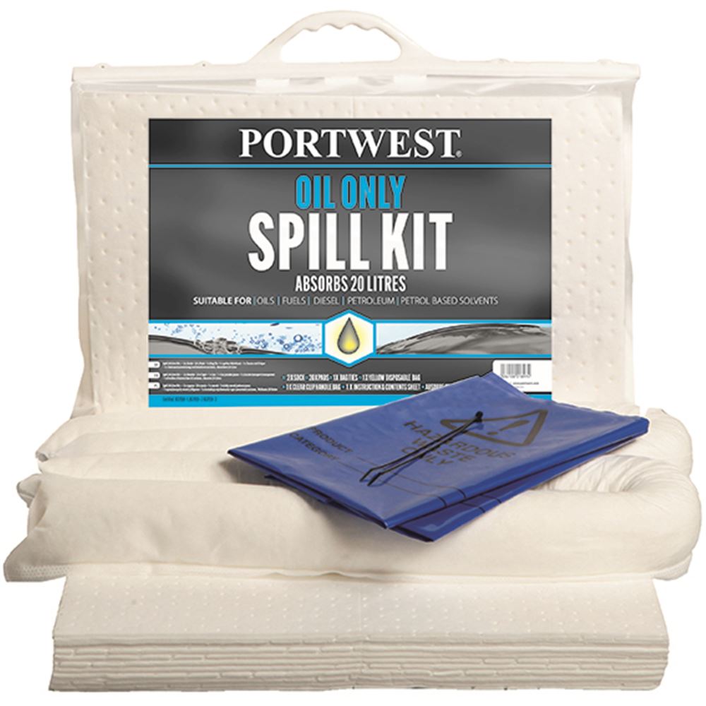 Portwest SM60 White 20 Litre Oil Only Spill Kit
