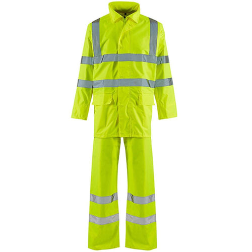 Supertouch Yellow Premium Lightweight Waterproof Hi Vis Rainsuit