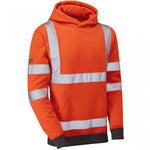 Leo Workwear Goodleigh Orange EcoViz Hi Vis Hooded Sweatshirt